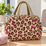 Weedeek Bow Leopard Lunch Tote