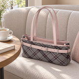 Weedeek Blush Plaid Belted Shoulder Bag