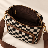 Weedeek Checkered Pocket Crossbody — Black & Ivory