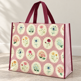 Weedeek Floral Gingham Shopping Tote