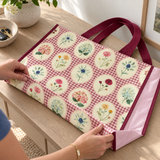 Weedeek Floral Gingham Shopping Tote