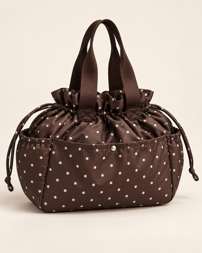 Weedeek Brown Polka Dot Lunch Tote
