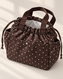 Weedeek Brown Polka Dot Lunch Tote