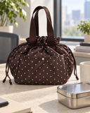 Weedeek Brown Polka Dot Lunch Tote