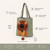 Weedeek Lion Mane Pet Carrier Tote – Canvas Shoulder Bag