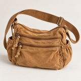 Weedeek Tan Multi-Zip Canvas Crossbody