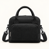Black Corduroy logo-free insulated lunch tote, Large