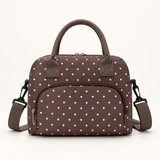 Brown Polka Dot logo-free insulated lunch tote, Large