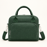 Dark Green Corduroy logo-free insulated lunch tote, Large