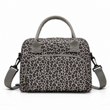 Gray Leopard logo-free insulated lunch tote, Large
