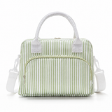 Green Stripe logo-free insulated lunch tote, Large