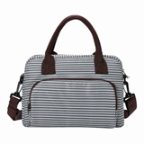 Grey Stripe logo-free insulated lunch tote, Large