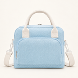 Light Blue Corduroy logo-free insulated lunch tote, Large