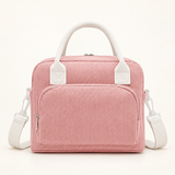 Pink Corduroy logo-free insulated lunch tote, Large