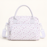 Purple Floral logo-free insulated lunch tote, Large
